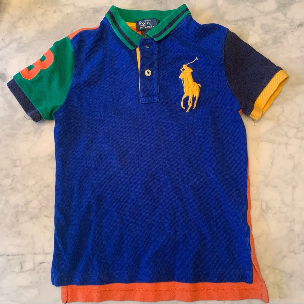 90s Vintage Colorblock Polo by Ralph Lauren size 5